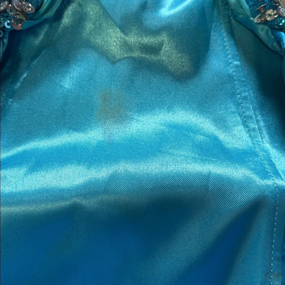 Blue Sequin Strapless Dress Y2K - Picture 10 of 12